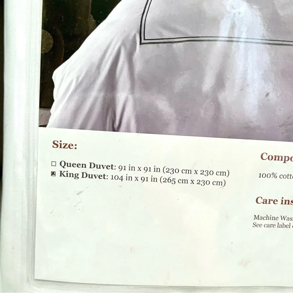 🩷 Frette At Home King duvet cover white EMBROIDERED percale stitch